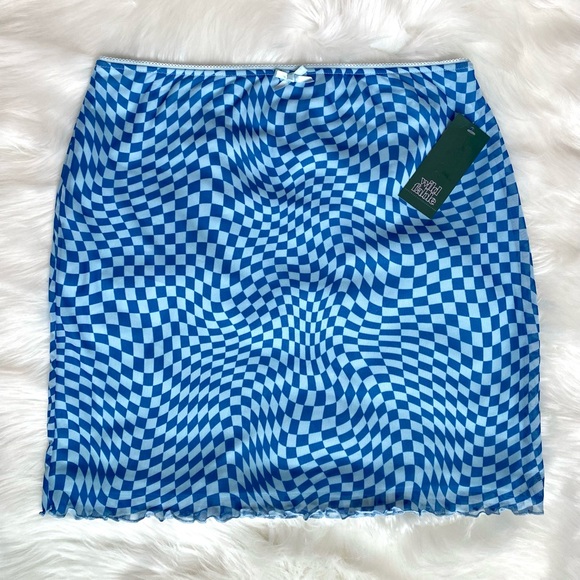 NWT Wild Fable Size M Y2K Psychedelic Mesh Miniskirt - Picture 1 of 9